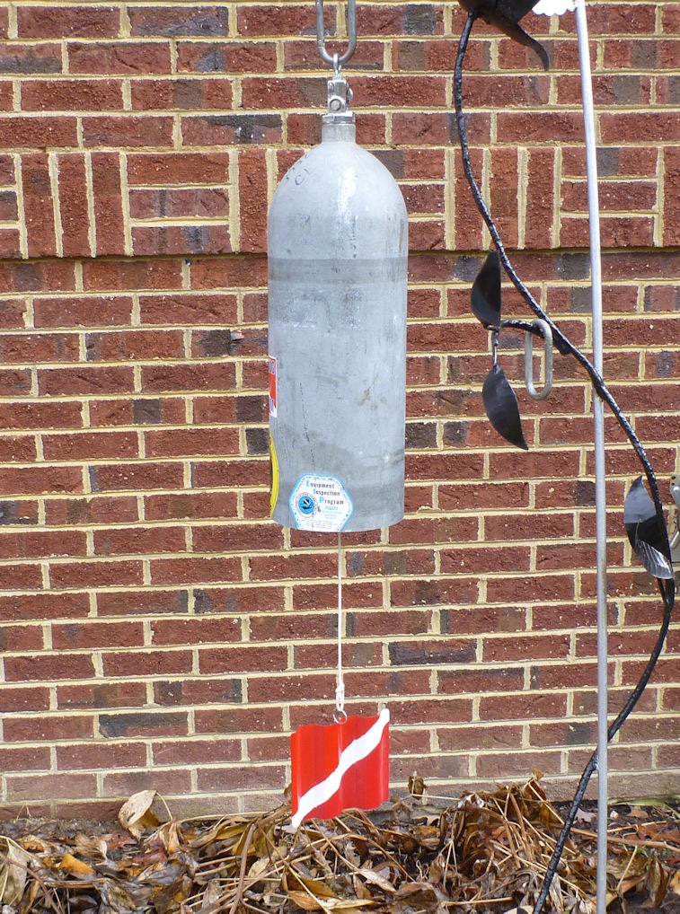 Scuba diver diving tank bell wind chime gong by PSACustomCreations