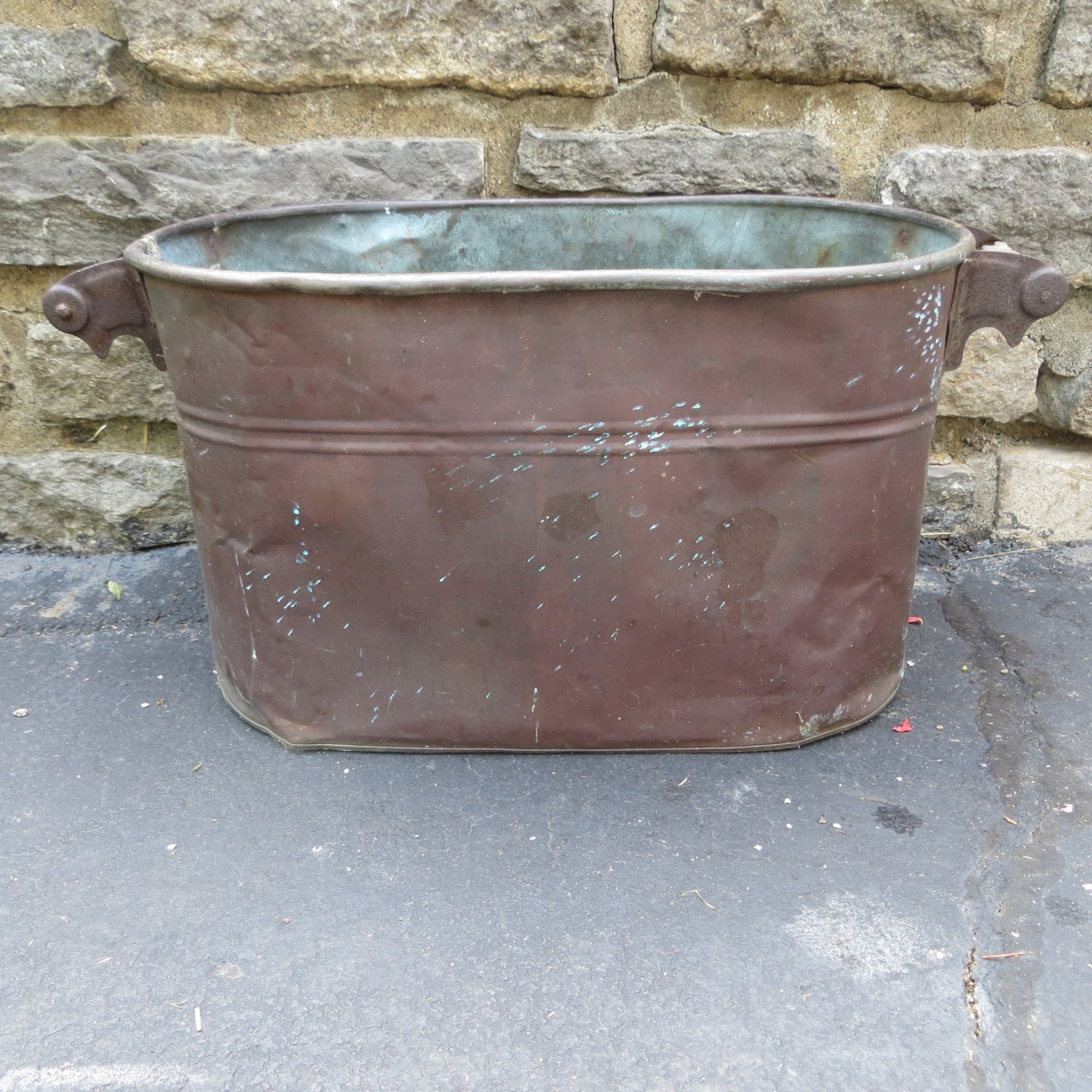Vintage Copper Boiler with Wooden Handles by oZdOinGItagaiN