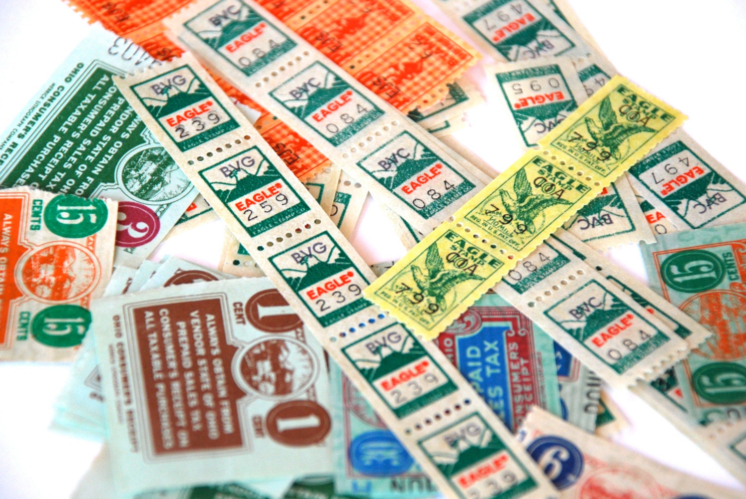 Vintage Trading Stamps Eagle MacDonald Plaid by BeckoningBeefyGems