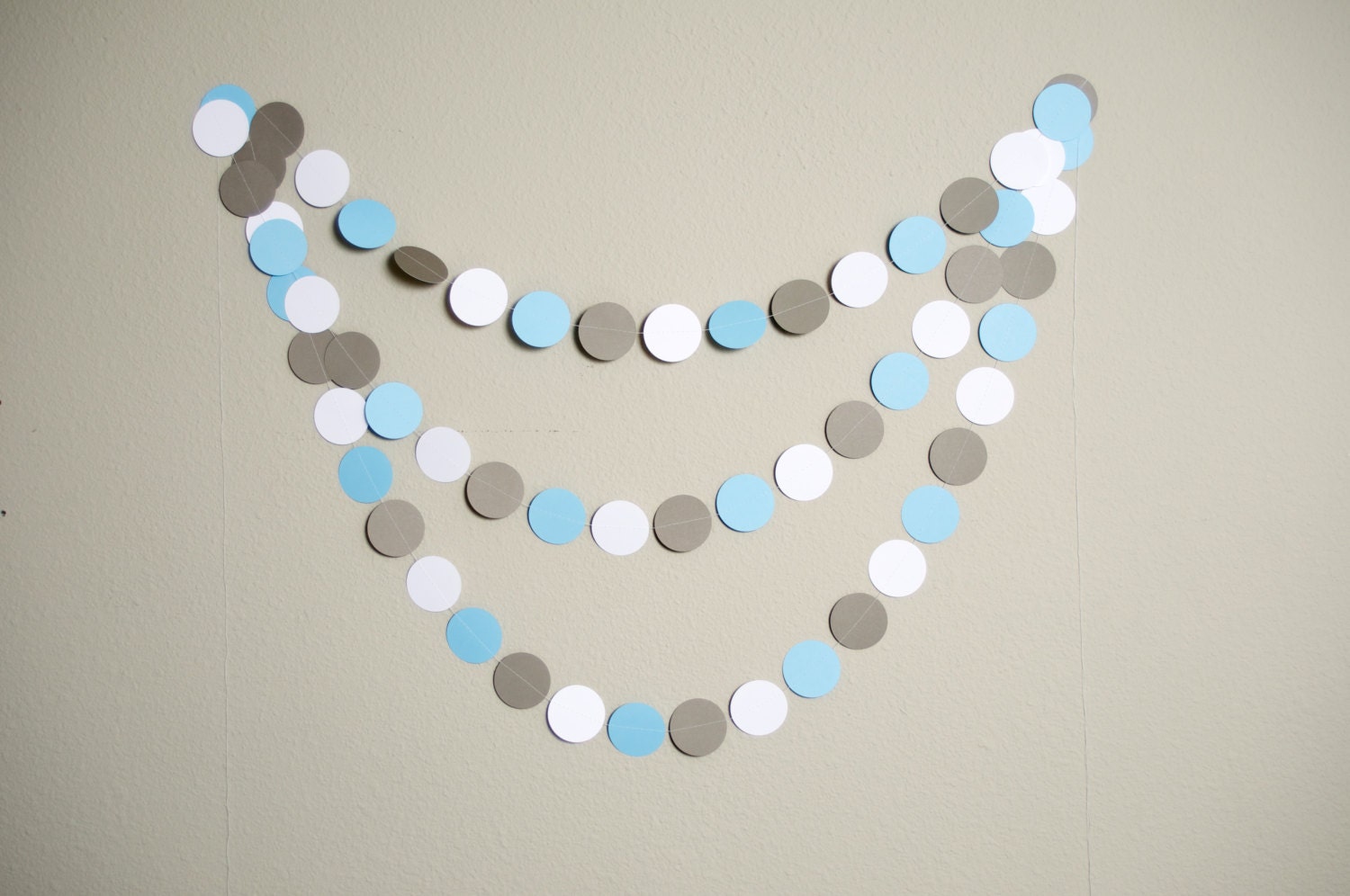 Circle Paper Garland 12 ft Grey and Blue Il_570xn