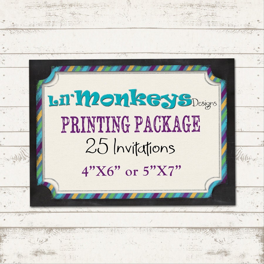 5X7 Professionally Press Printed Invitations - Printed on Cardstock - Quantity 25 - with envelopes Il_570xn