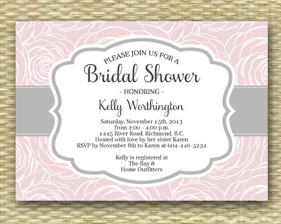 Roses Bridal/Wedding or Baby Shower Invitation - Any Color Scheme