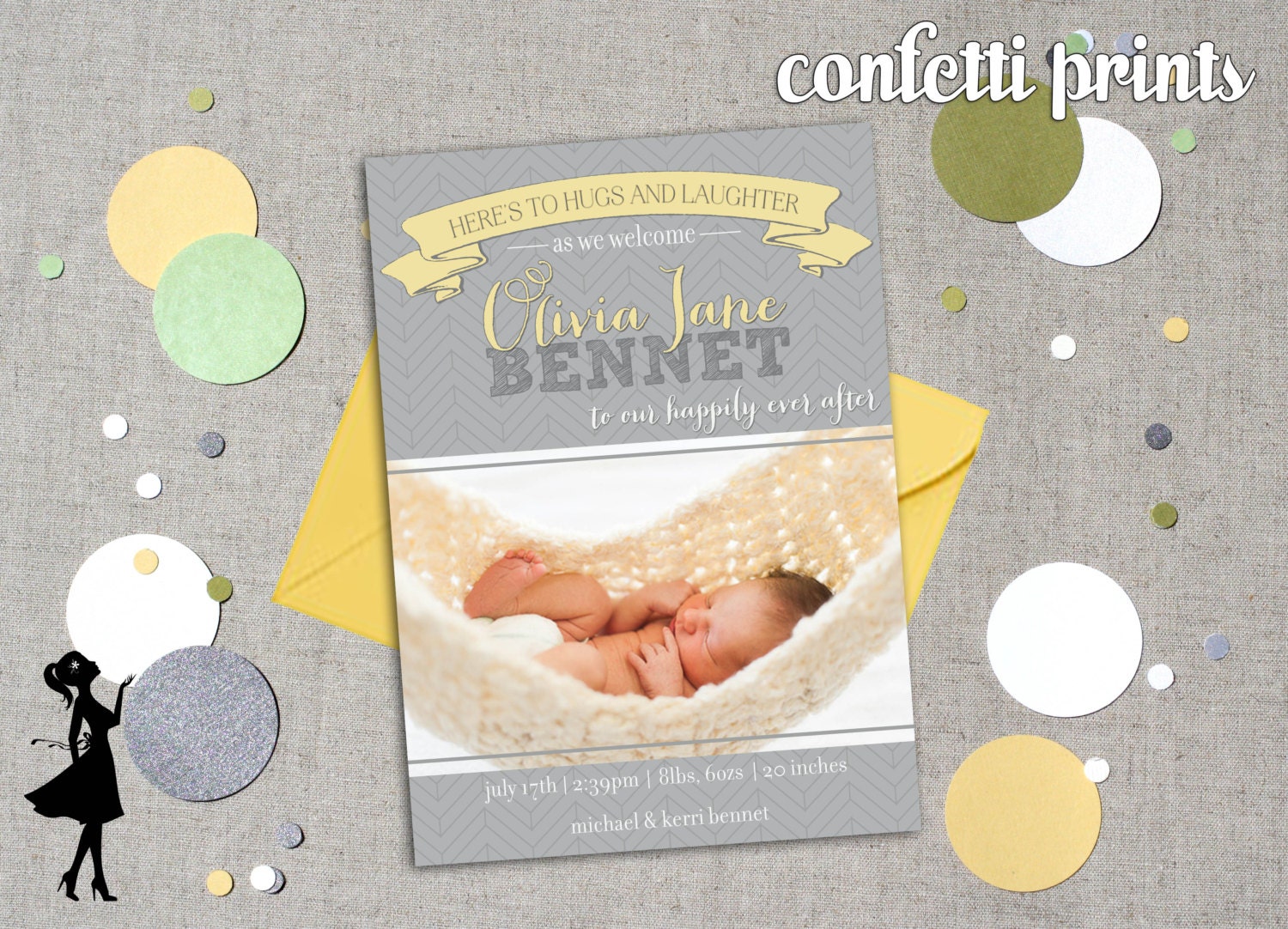 Photo Birth Announcement - HAPPILY EVER AFTER Printable Il_570xn