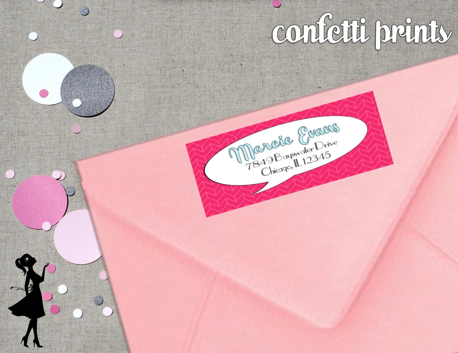 Retro Housewife Address Label - TALK Of The TOWN Printable Il_570xn
