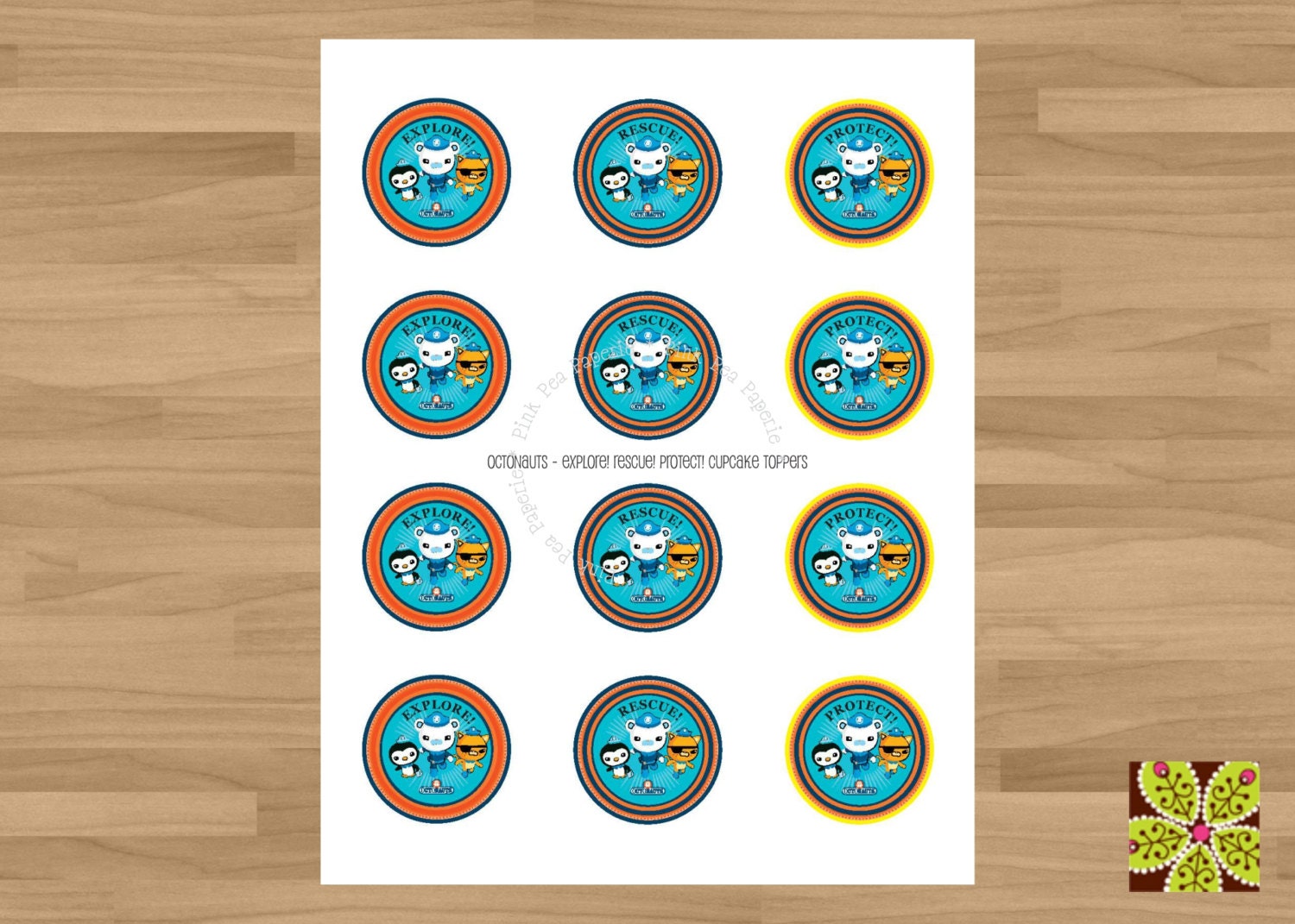 INSTANT DOWNLOAD - Printable Octonaut Stickers or Gift Tags (Great to be used as Party Favor Tags or even Cupcake Toppers) Il_570xn
