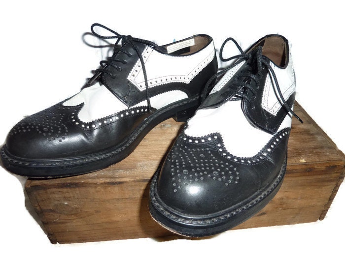 ... Style Brogues - Mens Shoes - Black and White Leather German Made Shoes
