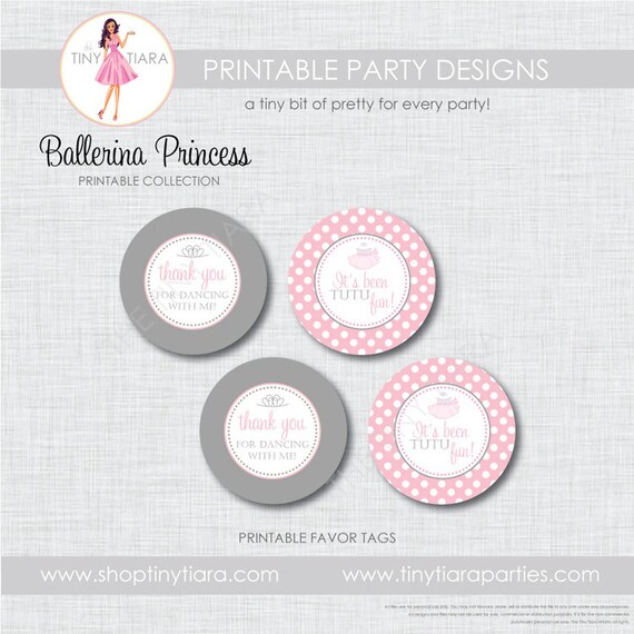 Ballerina Princess Printable Favor Tags : Printable Party Designs by The Tiny Tiara Il_570xn