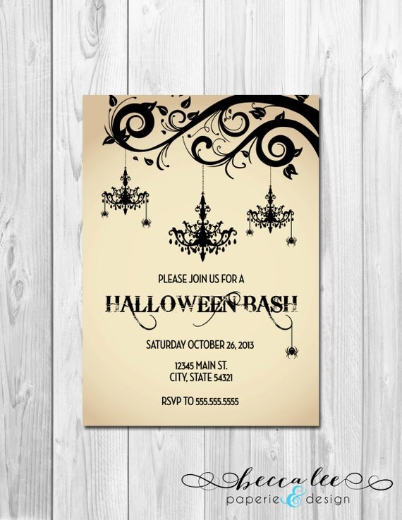 Hanging Chandeliers Halloween Party Invitation - DIY - Printable Il_570xn