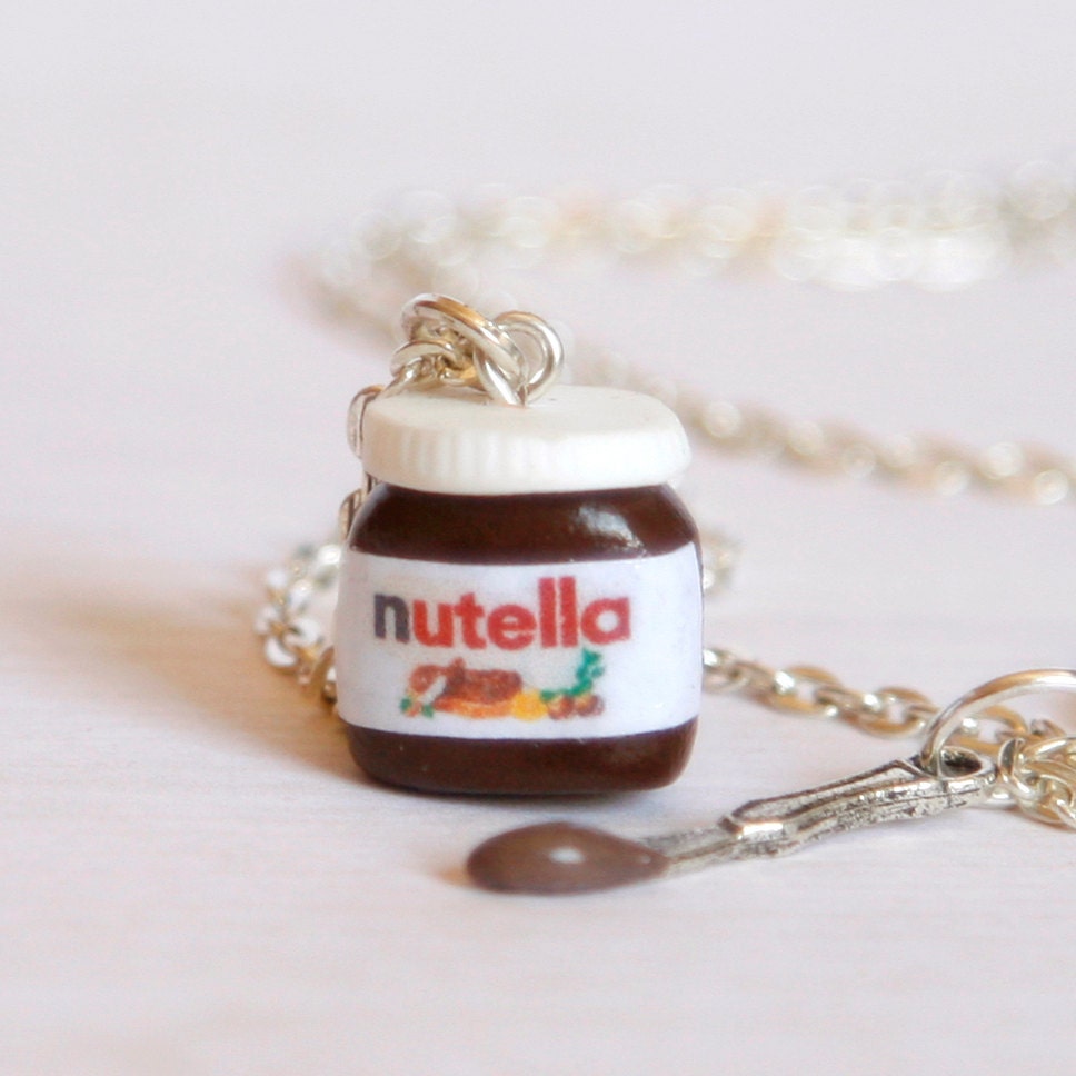 Nutella necklace kawaii chocolate miniature Polymer clay - Zoozim