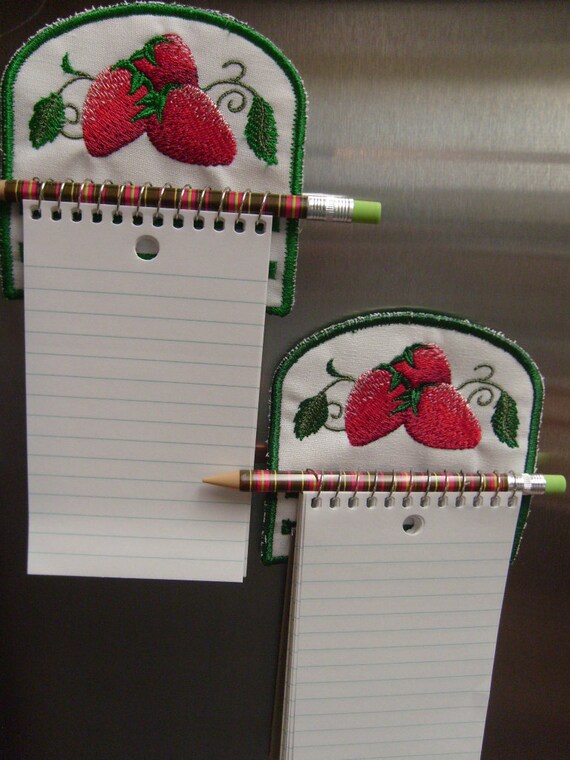 Items similar to Embroidered Fabric Note Pad Holder on Etsy