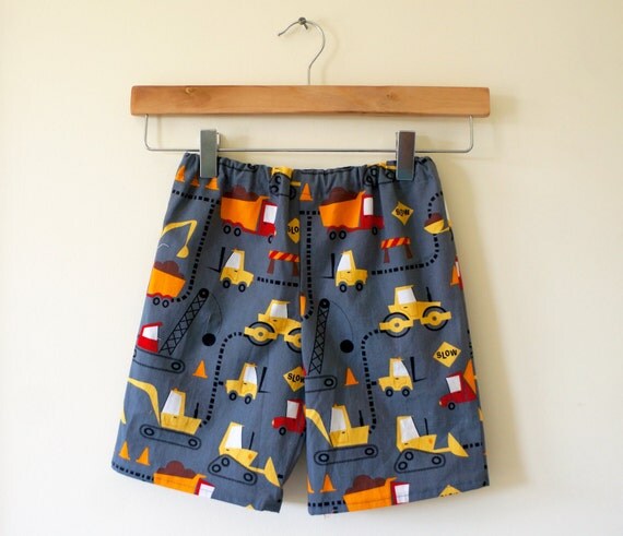 Toddler Boys Construction Shorts Boys Summer by PalmValleyKids