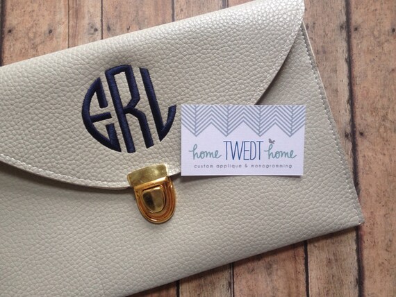Monogrammed Clutch by HomeTwedtHome on Etsy