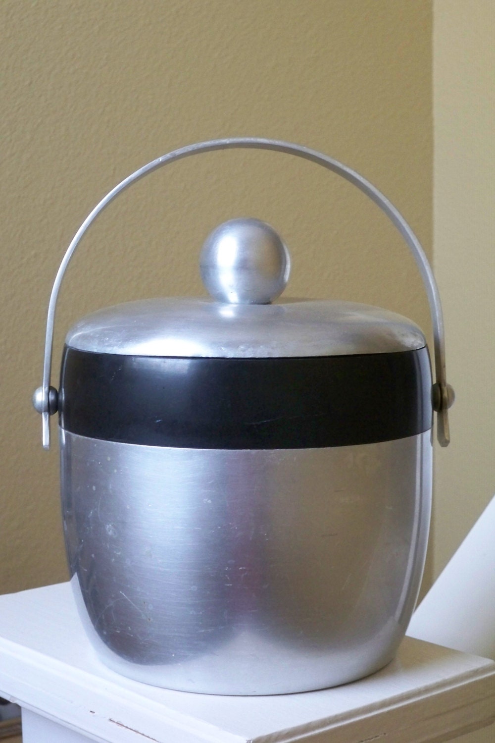 Vintage aluminum ice bucket by Kromex by Timebanditvintage on Etsy