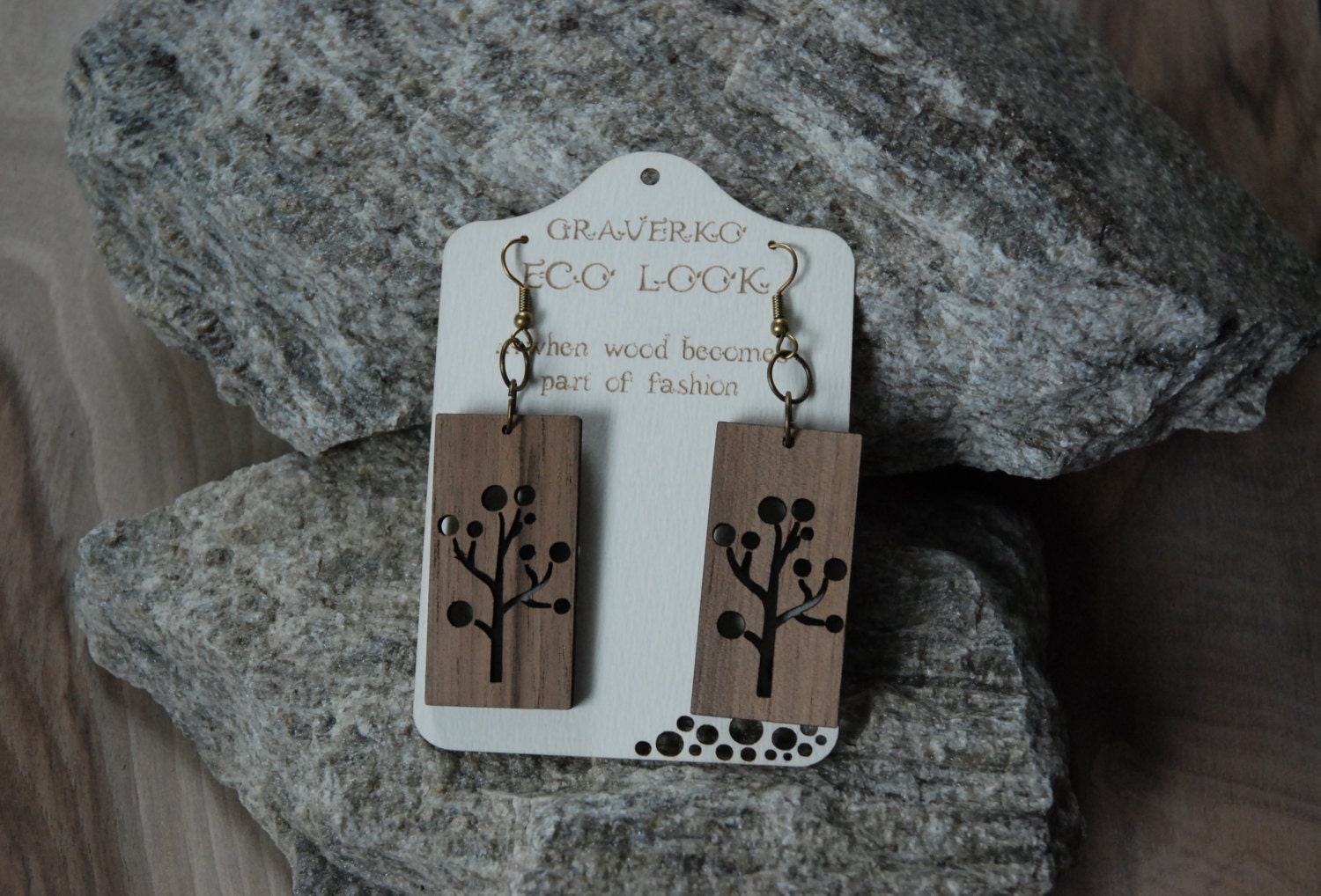 Elegant tree - Wooden earrings