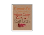 Autumn Thanksgiving Seasonal Holiday Poster Home Decor Feather - GeekChicPrints