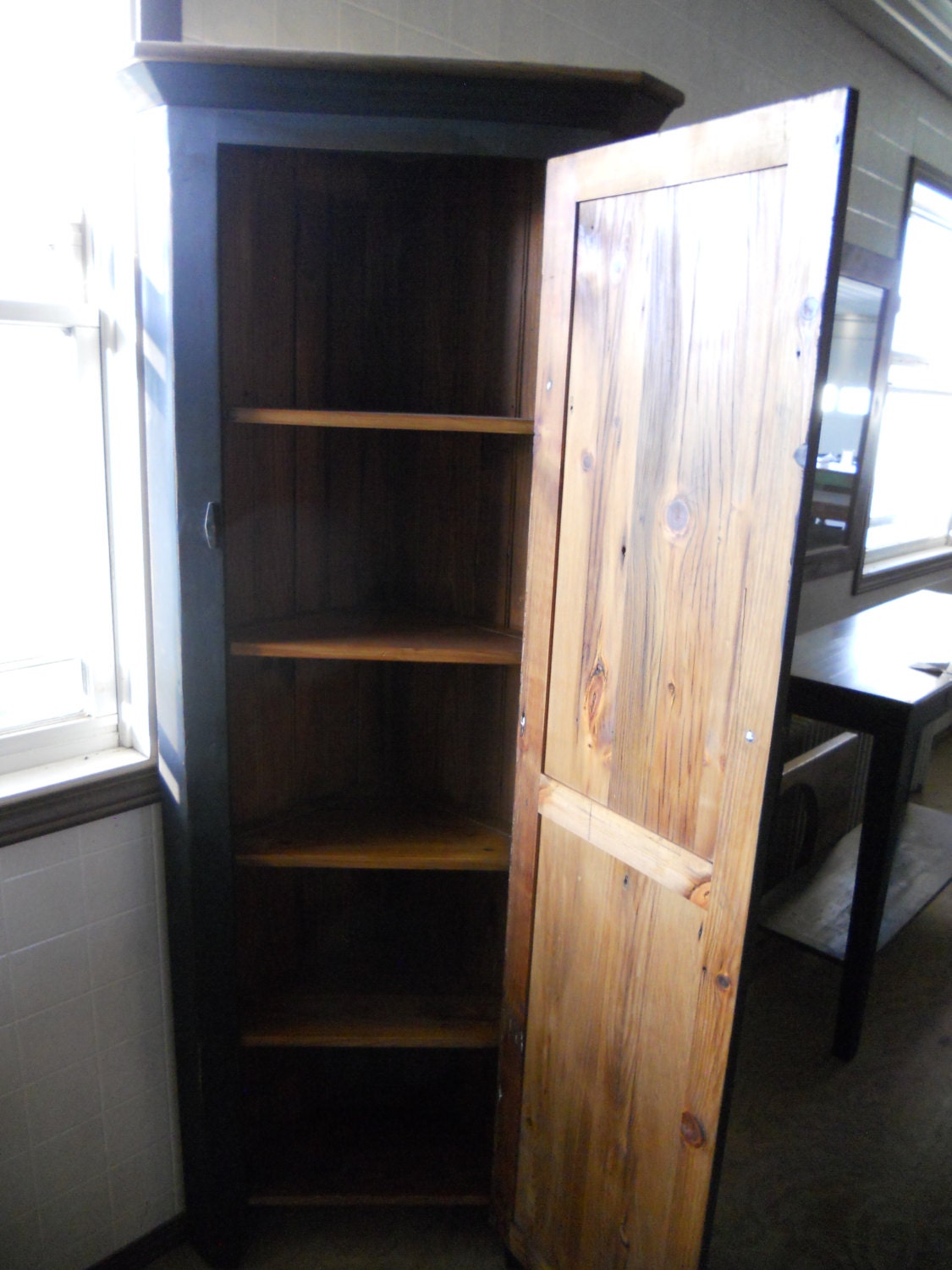 Reclaimed Barn Wood Corner Storage by ValentinoDesigns