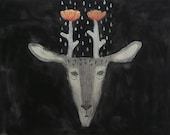 Flower Deer - Original Drawing - TetsuhiroWakabayashi