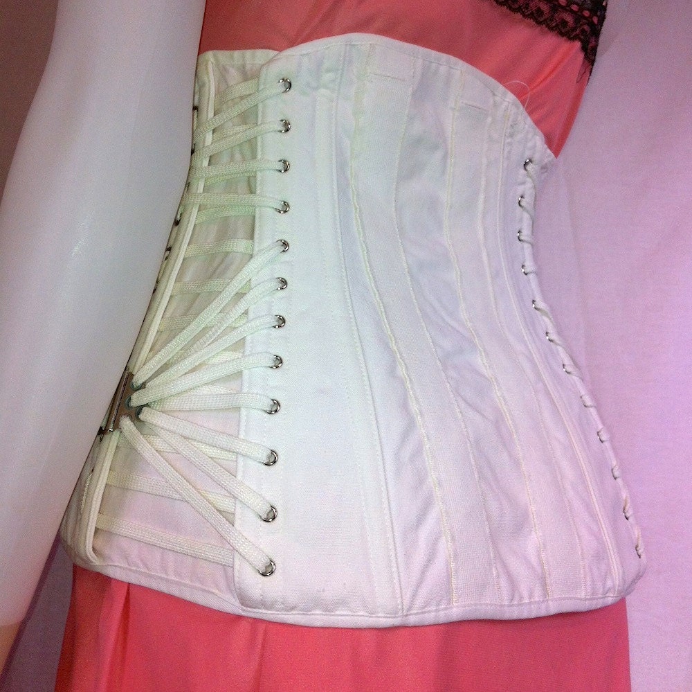 Items similar to OTC White Medical Corset with Fan Lacing, 34 Vintage
