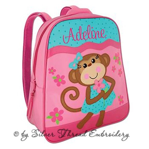 Girls Backpack Personalized Monkey Stephen Joseph Go by parsik93