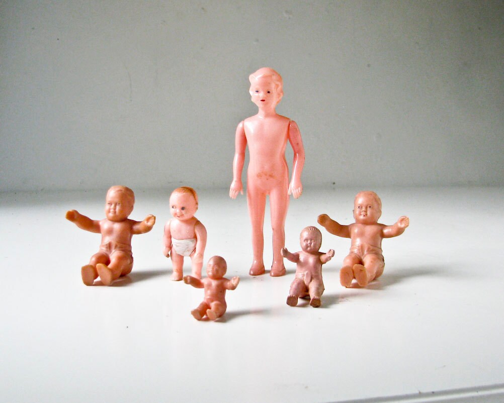 Vintage Dolls - Rubber Babies - Celluloid Plastic Baby - Celluloid Plastic Girl - BeeJayKay