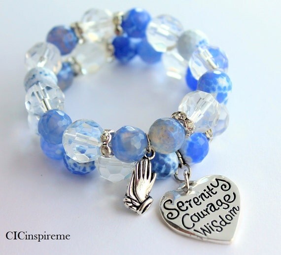Serenity Prayer Handmade Charm Gemstone Bracelet by CICinspireme