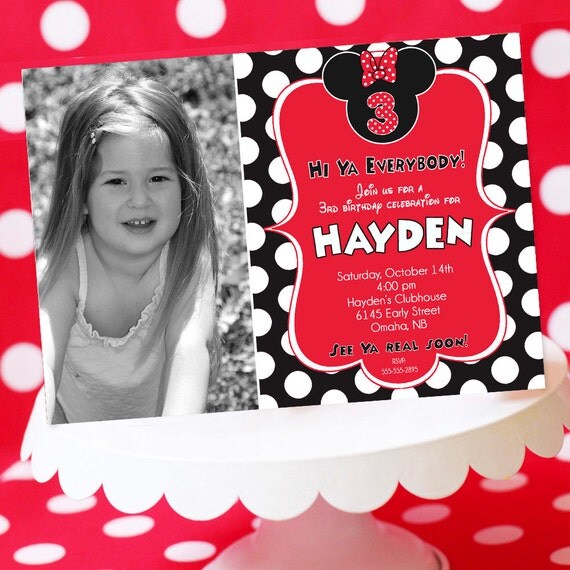 Minnie Mouse Party - Invitation Printable - Minnie Mouse Birthday - Inspired by Minnie Mouse - Amanda's Parties TO GO Il_570xn