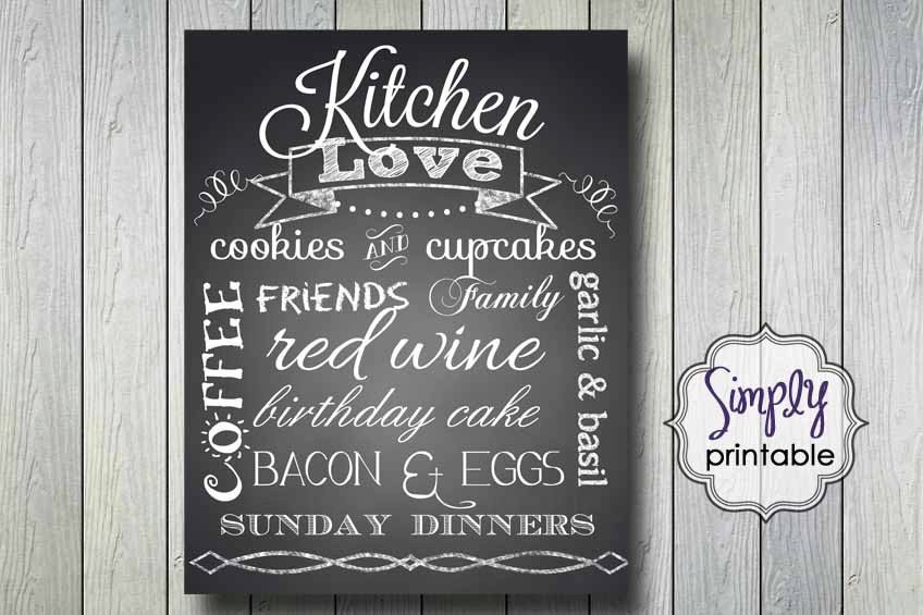 Kitchen Love Wall Print 11x14 DIGITAL Il_570xn