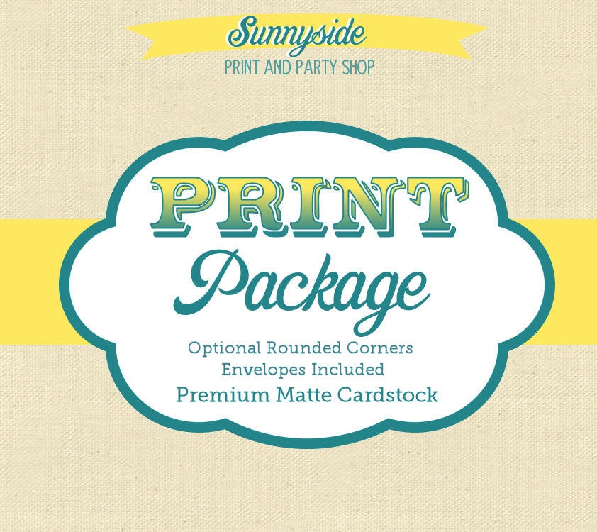 Professional Print Package - 4x6 or 5x7 Invitations - Includes Envelopes - Sunnyside Print & Party Il_570xn