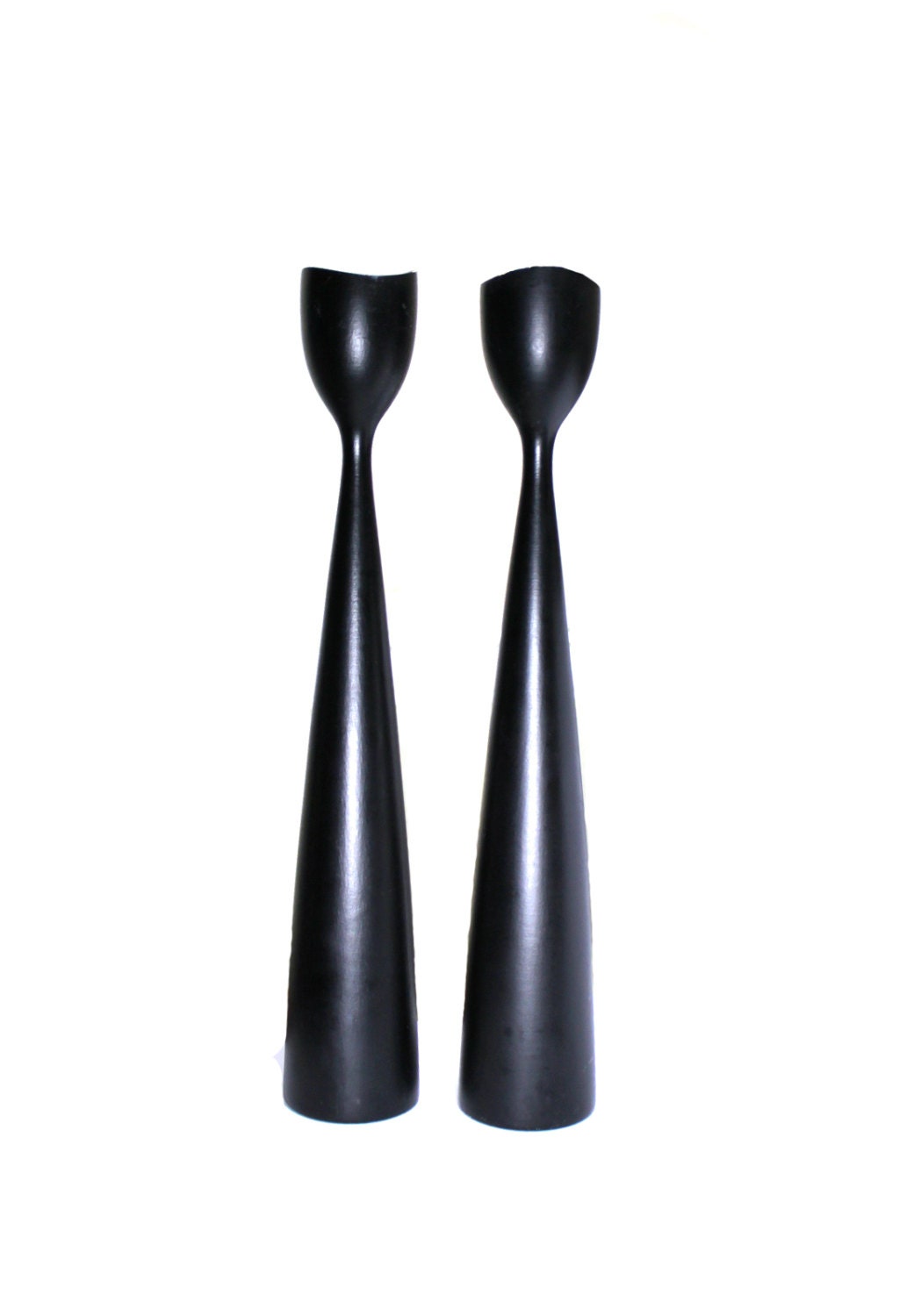 Black Dansk Danish modern candle holder with by porchandparlor