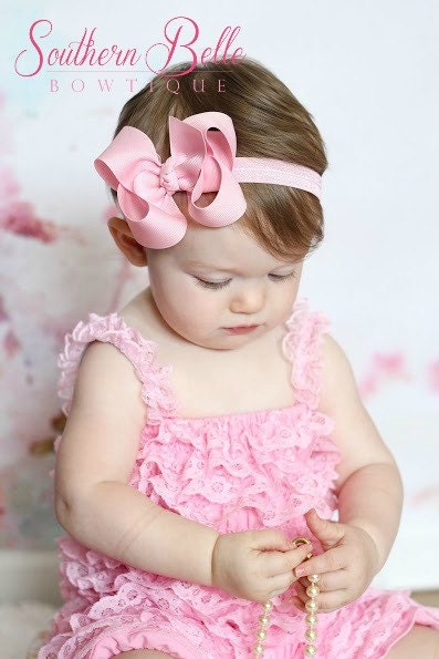 pink baby headband pink hair bow pink and white headband you choose color baby hair bow headband by pink baby headband pink hair bow pink and white headband you choose color baby hair bow headband by