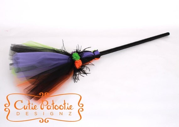 Twinkling Trickster Broomstick - Halloween Witch Costume Accessory: Child Size - Cutie Patootie Designz Il_570xn