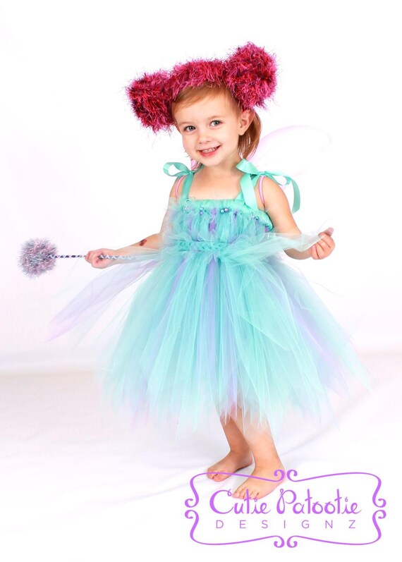 Tutu Dress - Halloween or Birthday Fairy Costume - Blue & Purple - Abracadabra Darling - 5-6 Youth Girl - Cutie Patootie Designz Il_570xn