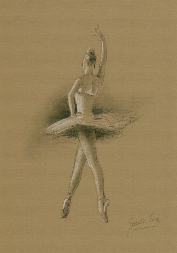 Limited Edition 8 x 12 print/drawing on BROWN PAPER by EwaGawlik