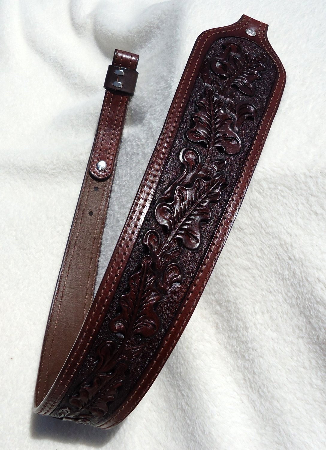 Handmade Leather Rifle Sling With Padded by texascustomcrafts