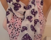 Neck warmers Gorgeous Scarf - Elegant - Feminine - Super quality - Cotton - Scarf Shawl - heart and leopard