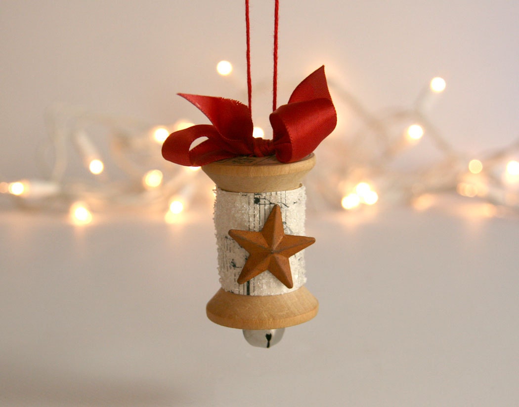 items similar to wooden spool christmas ornament large items similar to wooden spool christmas ornament large