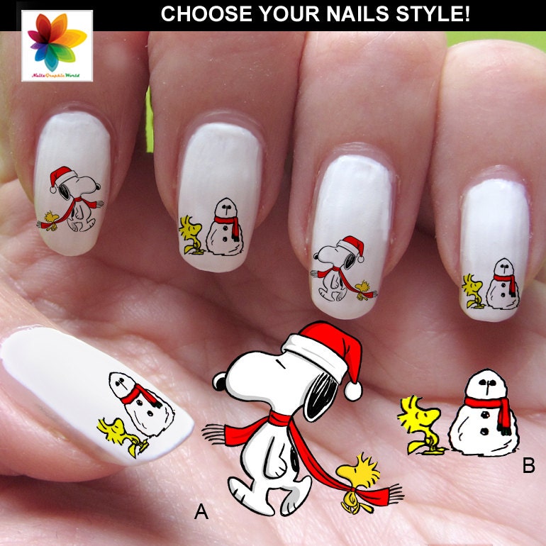 Christmas Snoopy nail decals peanuts nail di Nailsgraphicworld
