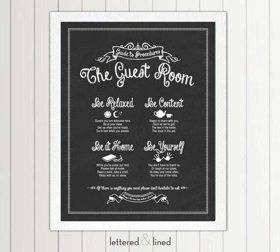 Guide to Procedures: The Guest Room 11x14 by letteredandlined