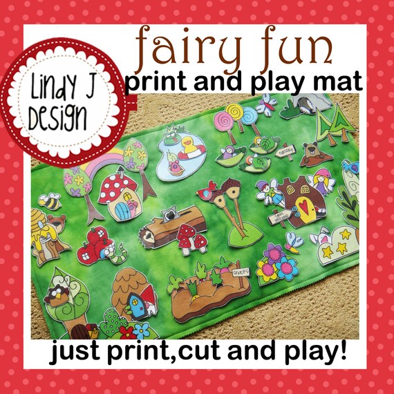 FAIRY FUN Print and Play Mat playmat PDF pattern by LindyJDesign