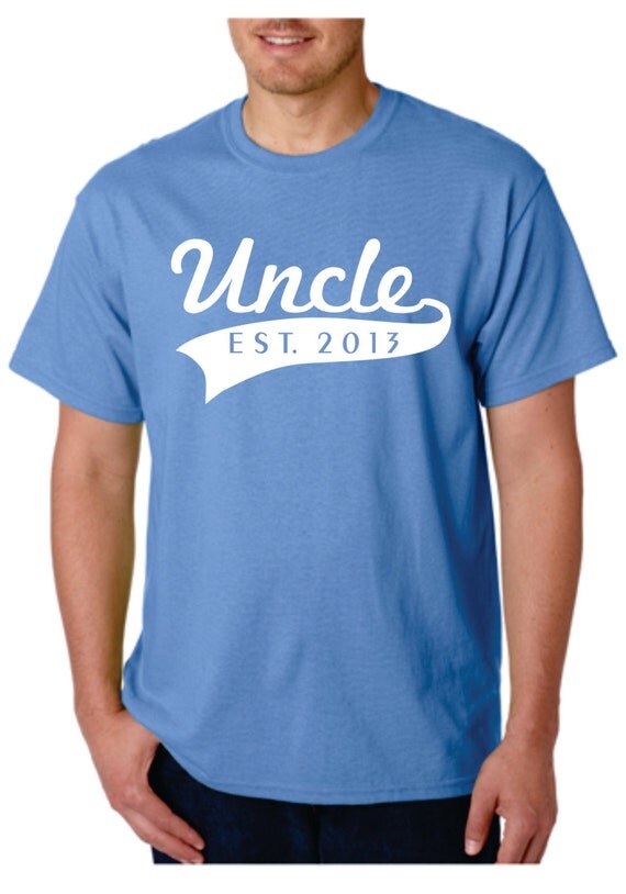 Items similar to Uncle Est. 2013 (ANY YEAR) Tshirt Gift New Baby