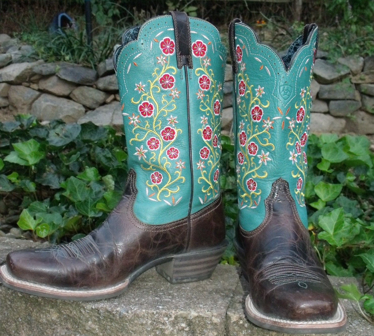 teal cowboy boots for women