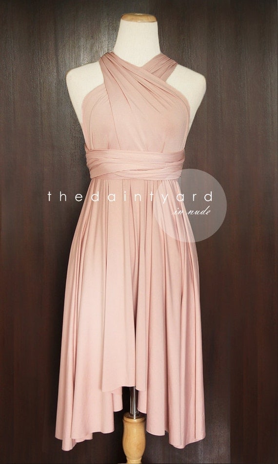 MAXI Nude Pink Bridesmaid Convertible Dress Infinity Multiway