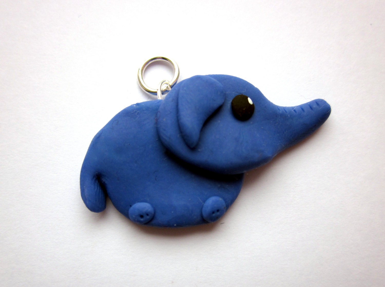 Polymer Clay Elephant Pendant Charm Necklace Clay by AnneBrusatte
