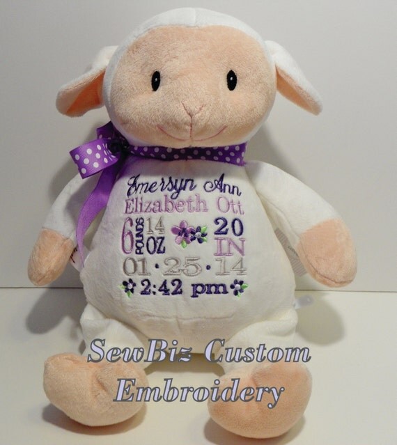 personalized lamb stuffed animal
