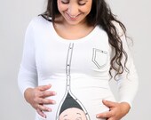Printed maternity peeking baby shirt. Original & cool Maternity shirts thin fabric with Long sleeves. Share your pragnancy - HeryoniT Printed maternity peeking baby shirt. Original & cool Maternity shirts thin fabric with Long sleeves. Share your pragnancy - HeryoniT