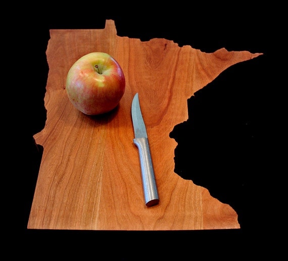 Minnesota State Shaped Cutting Board Cherry by ShadyTreeCreations