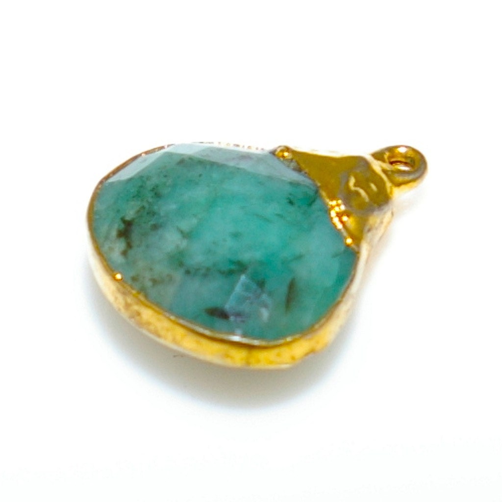 Gold Edged Emerald Pendant