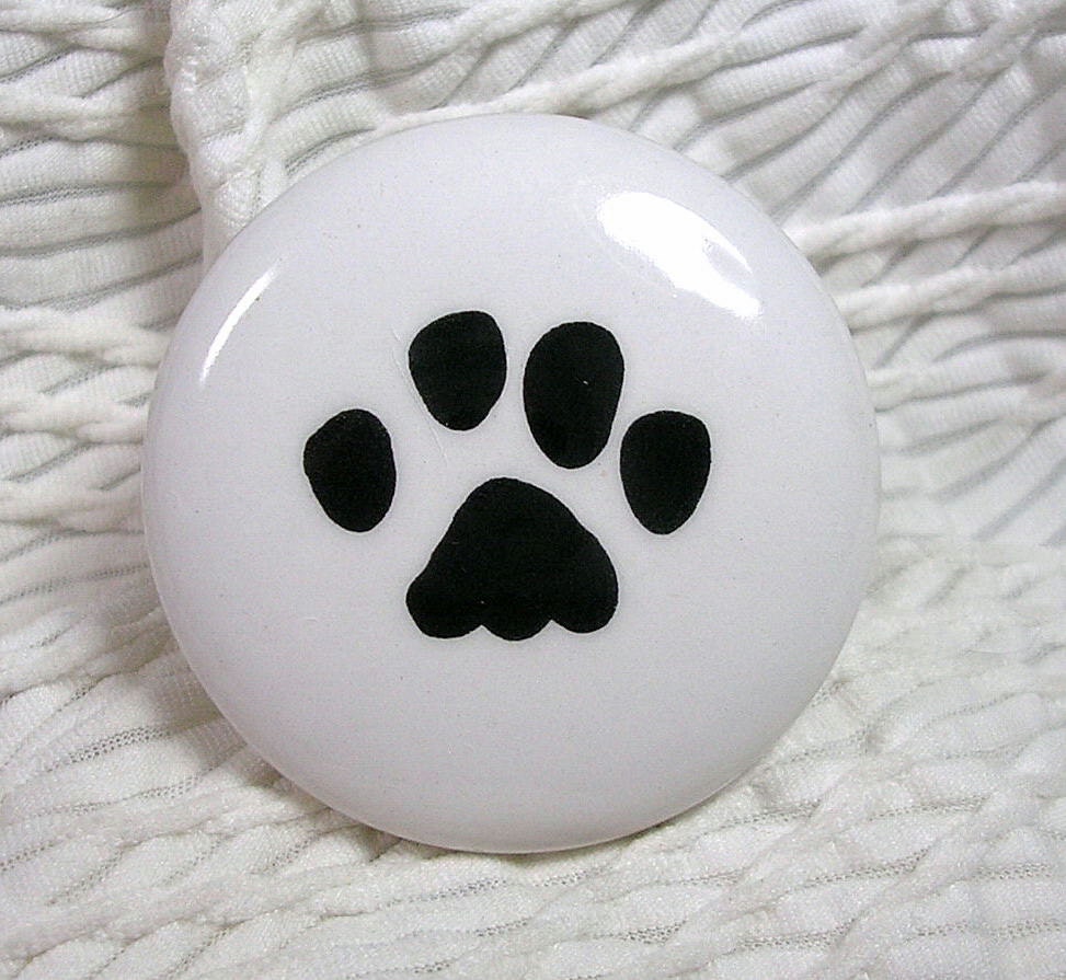 Cat Or Dog Paw Print Ceramic Drawer Knobs Or by GoodNiteGracie