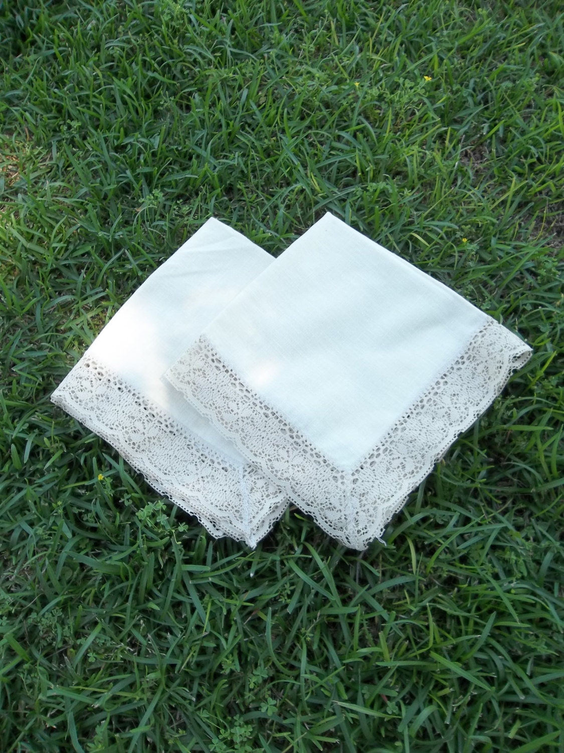 Vintage Lace Napkins Ecru Wedding Decor Bridal Cloth by misshettie