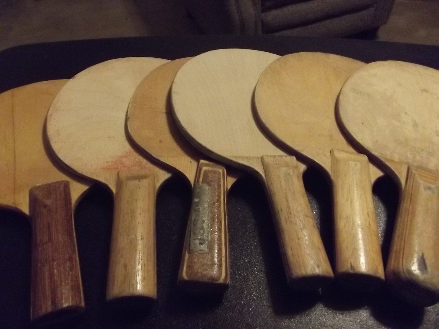 6 Old Wooden Ping Pong Paddles Without Rubber by Spanishmoss